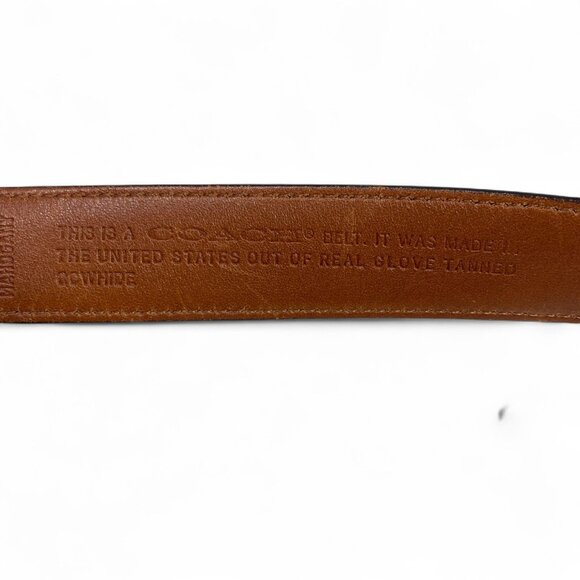 Coach Women's Mahogany Brown Leather Belt With Silver Buckle 3924 Size Large - Picture 2 of 6